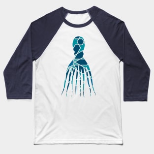 Octopus Silhouette with Pattern Baseball T-Shirt